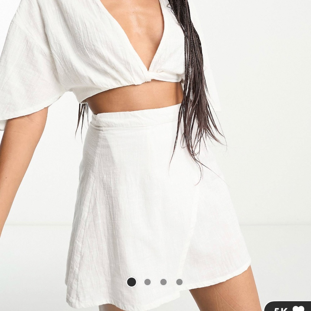 White skirt top set